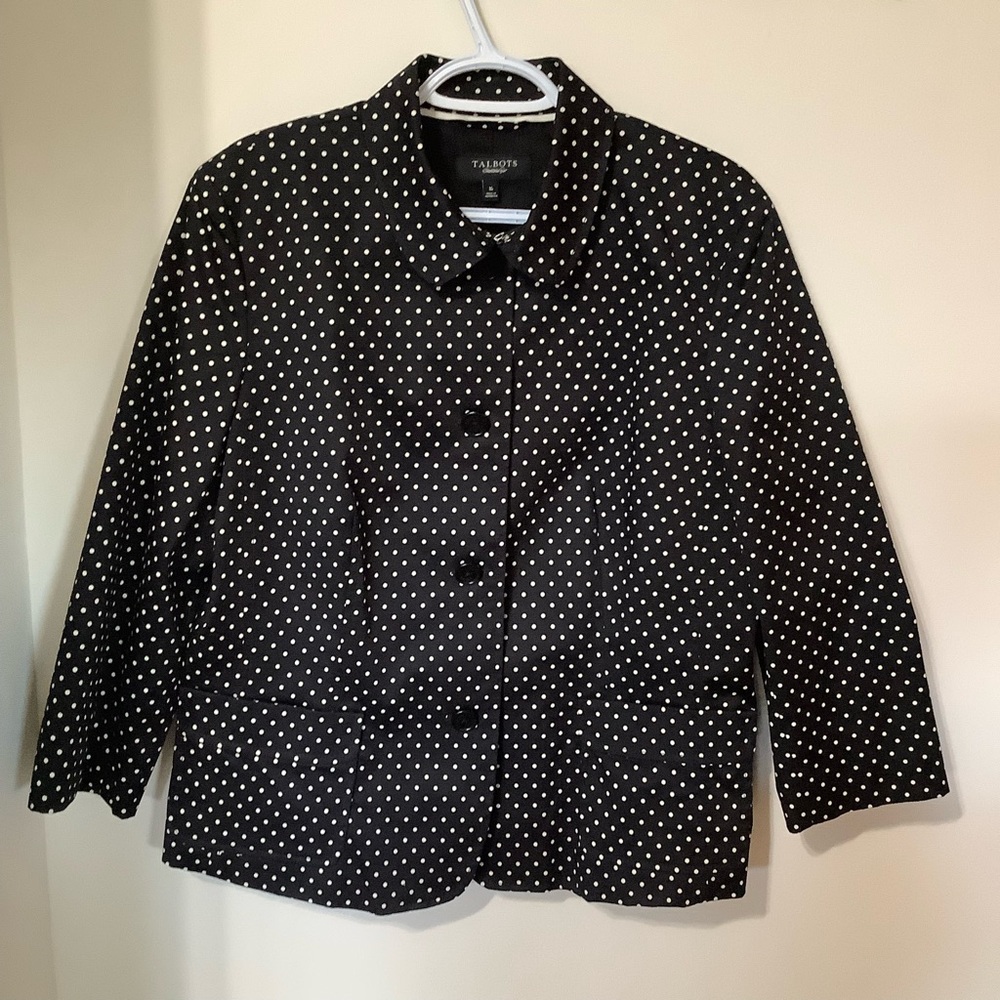 TALBOTS Black & White Polka Dot Jacket (NWT)